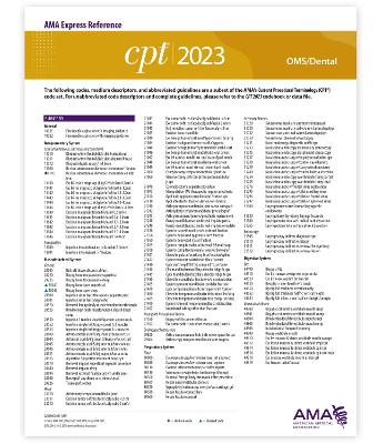 Cover of CPT 2023 Express Reference Coding Card: OMS/Dental