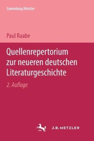 Cover of Quellenrepertorium zur neueren deutschen Literaturgeschichte