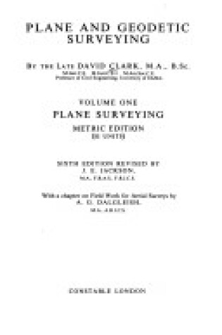 Cover of Plane and Geodetic Surveying for Engineers