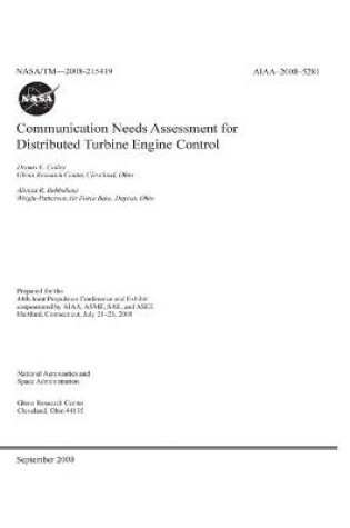 Cover of Communication Needs Assessment for Distributed Turbine Engine Control