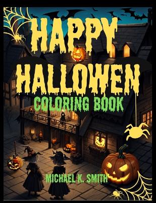 Book cover for Happy Halloween coloring book