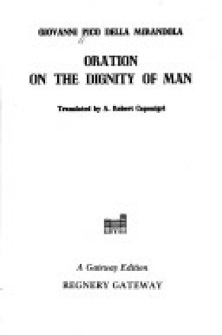 Cover of Oration of the Dignity of Man