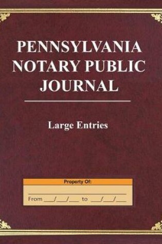 Cover of Pennsylvania Notary Public Journal