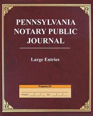 Book cover for Pennsylvania Notary Public Journal