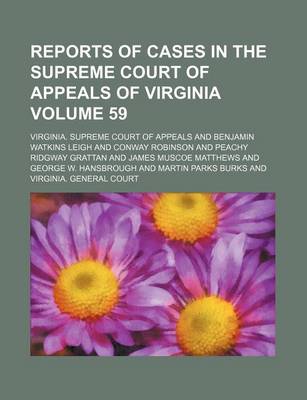 Book cover for Reports of Cases in the Supreme Court of Appeals of Virginia Volume 59