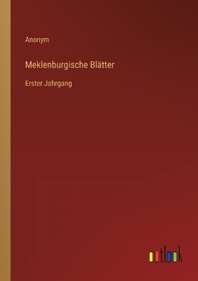 Book cover for Meklenburgische Blätter