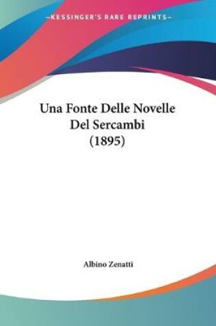 Cover of Una Fonte Delle Novelle Del Sercambi (1895)