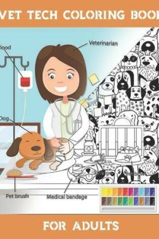 Cover of vet tech coloring book for adults