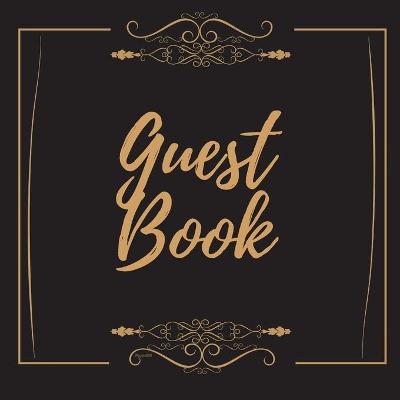 Book cover for Guest Book - Gold Frame #8 For any occasion Light Green Color Pages 8.5 x 8.5 Inches 82 pages