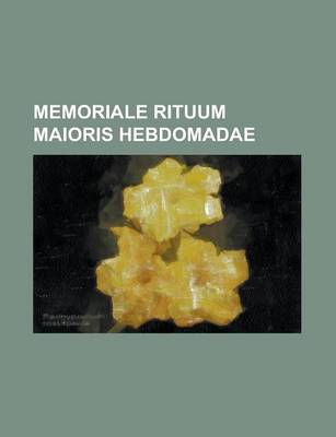 Book cover for Memoriale Rituum Maioris Hebdomadae