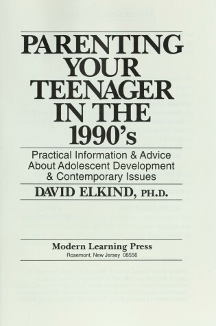 Cover of Parenting Your Teenager in the 90's