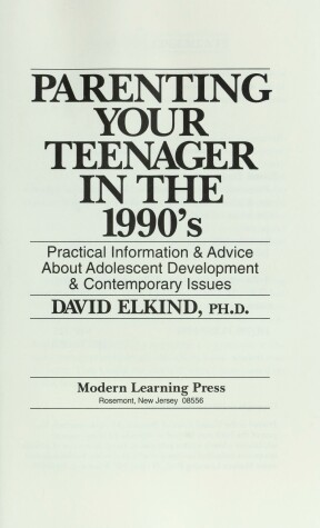 Book cover for Parenting Your Teenager in the 90's