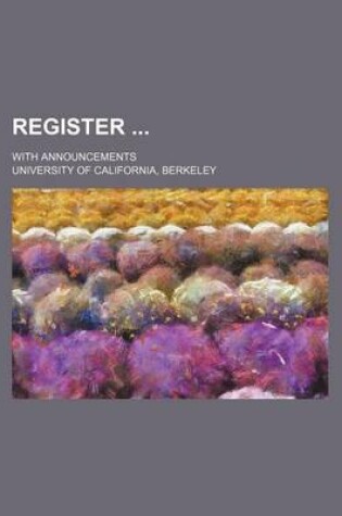 Cover of Register; With Announcements