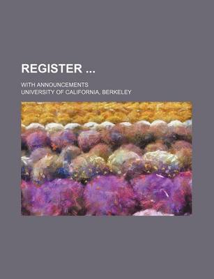 Book cover for Register; With Announcements