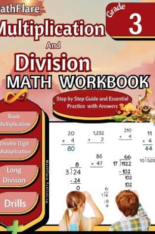 Cover of Multiplication and Division Math Workbook 3rd Grade