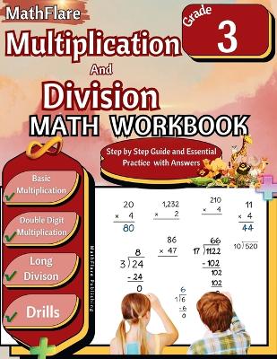Book cover for Multiplication and Division Math Workbook 3rd Grade