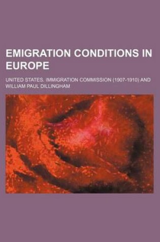 Cover of Emigration Conditions in Europe