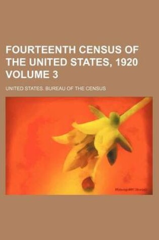 Cover of Fourteenth Census of the United States, 1920 Volume 3