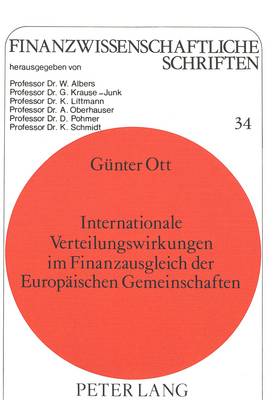 Book cover for Internationale Verteilungswirkungen Im Finanzausgleich Der Europaeischen Gemeinschaften