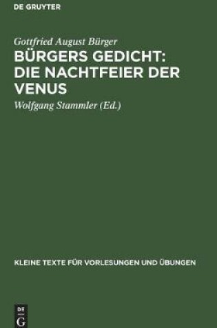 Cover of Burgers Gedicht: Die Nachtfeier Der Venus