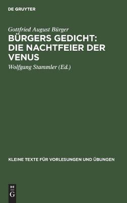 Cover of Burgers Gedicht: Die Nachtfeier Der Venus