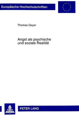 Cover of Angst ALS Psychische Und Soziale Realitaet