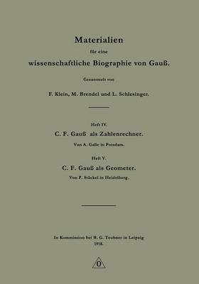 Book cover for Materialien Fur Eine Wissenschaftliche Biographie Von Gauss