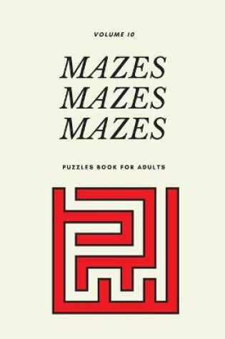 Cover of Mazes Mazes Mazes Puzzles Book For Adults - Volume 10