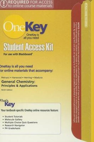 Cover of OneKey Blackboard, Student Access Kit, General Chemistry Principles and Modern Applications