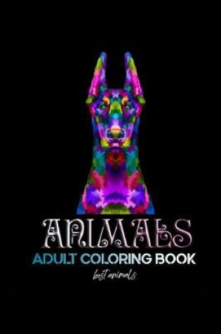 Cover of Animals adult coloring book best animals