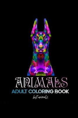 Cover of Animals adult coloring book best animals