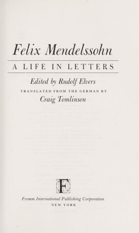 Book cover for Felix Mendelssohn