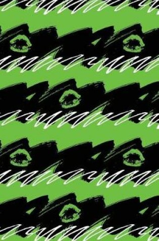 Cover of Journal Notebook Green Lips - Abstract Green and Black Pattern