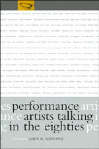 Book cover for Performance Artists Talking in the Eighties