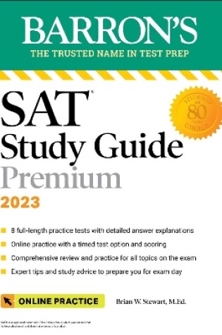 Cover of SAT Study Guide Premium, 2023: 8 Practice Tests + Comprehensive Review + Online Practice