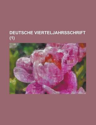 Book cover for Deutsche Vierteljahrsschrift (1)