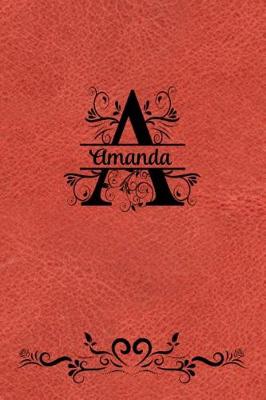 Book cover for Split Letter Personalized Name Journal - Amanda