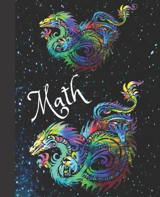 Book cover for Bearded Math Dragon Rainbow Colorful Teal Blue School Composition Lined Notebook