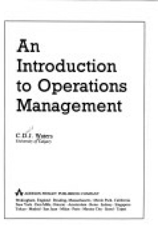 Cover of An Introduction To Operations Management