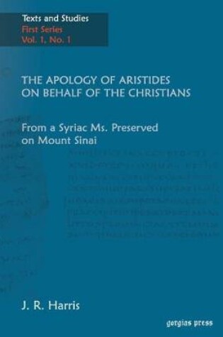 Cover of The Apology of Aristides on behalf of the Christians