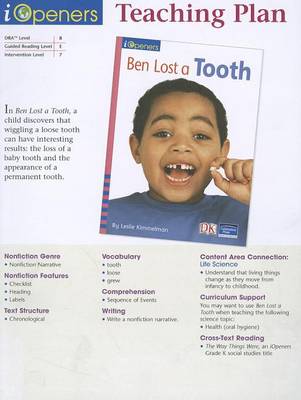 Book cover for Ben Lost a Tooth Teaching Plan, Grade K