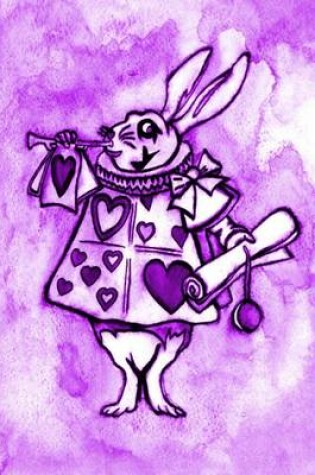 Cover of Alice in Wonderland Watercolour Journal - White Rabbit With Trumpet (Purple)