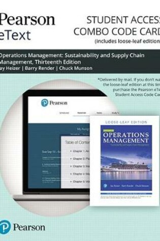 Cover of Pearson Etext for Operations Management