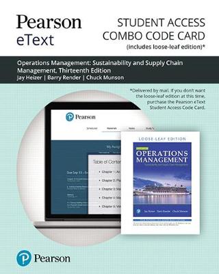 Book cover for Pearson Etext for Operations Management