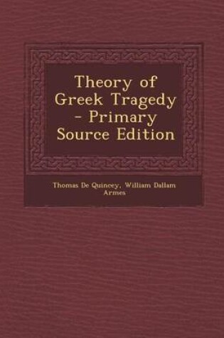Cover of Theory of Greek Tragedy