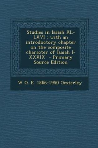 Cover of Studies in Isaiah XL-LXVI