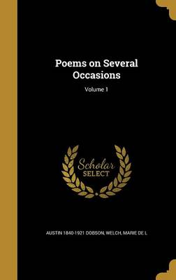 Book cover for Poems on Several Occasions; Volume 1