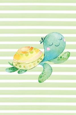 Book cover for Happy Sea Turtle Watercolor Stripe Journal, Blank Sketch Paper