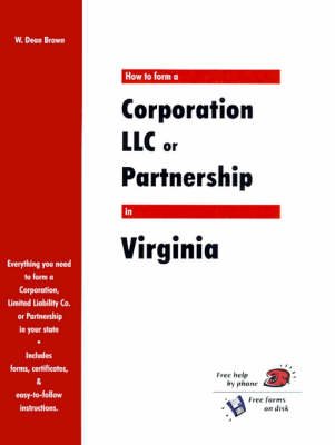 Cover of How to Form a Corporation LLC or Partnership in Virginia