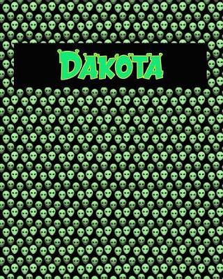 Book cover for 120 Page Handwriting Practice Book with Green Alien Cover Dakota